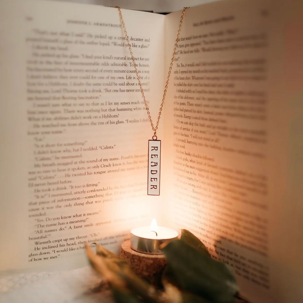 Reader Enamel Pendant Necklace from the Bookish Box